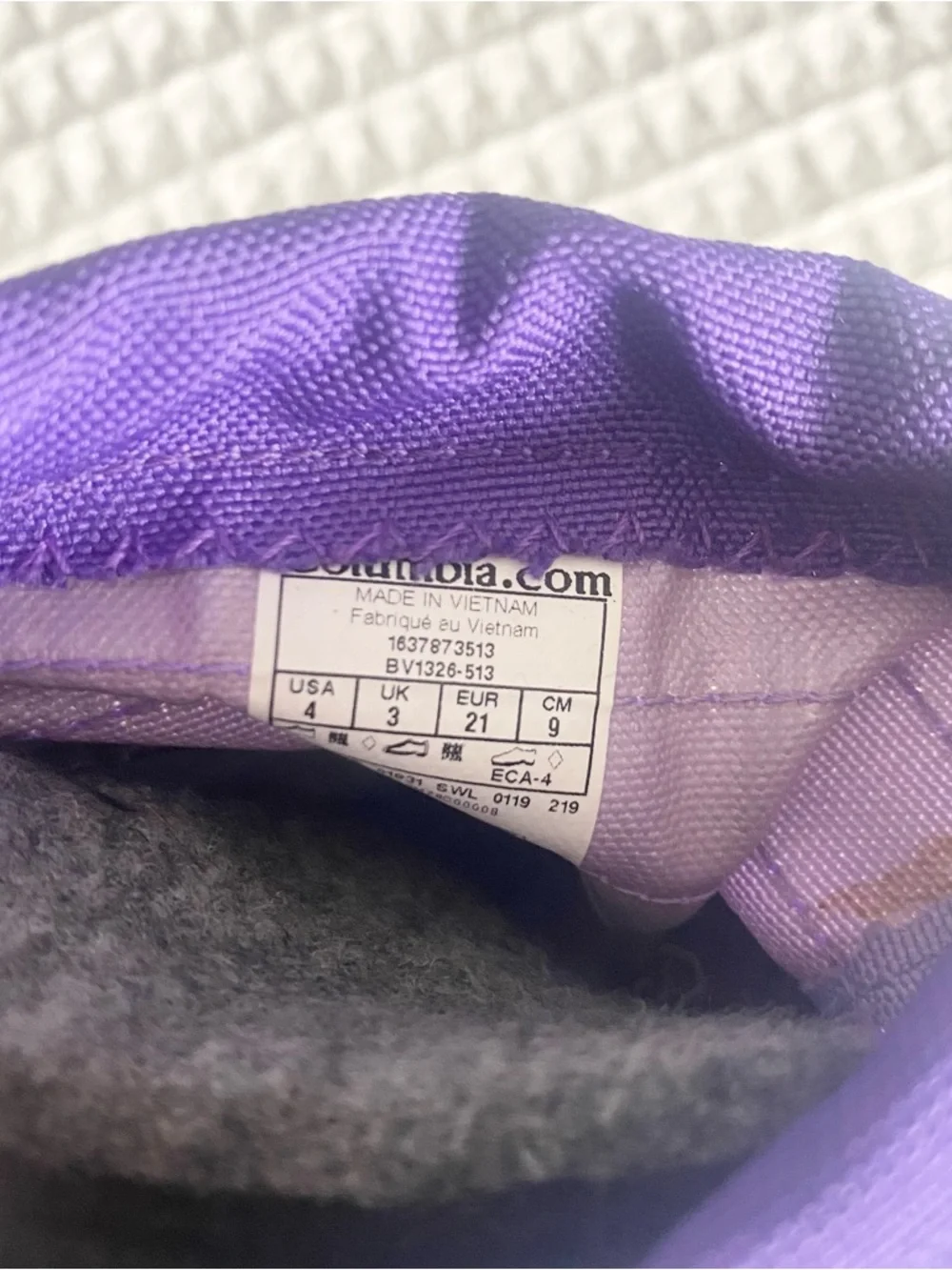 Columbia Purple and Lavender Kids Winter Boots size 4